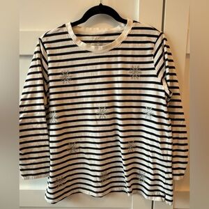 Talbots Metallic snowflake T-Shirt